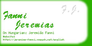 fanni jeremias business card